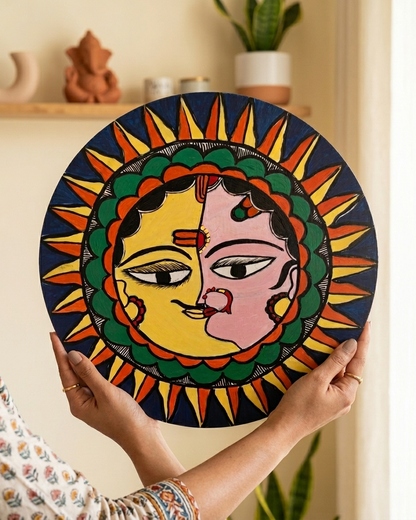 Handmade Ardhanarishwar Madhubani Painting Wall Art