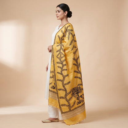 Handmade Madhubani Painting Dupatta for Women & Girls