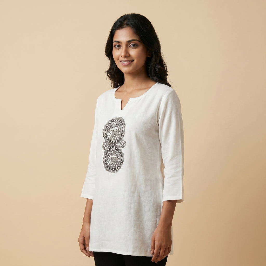 Hand-Painted Madhubani Women's Top- Ethnic Designer Wear
