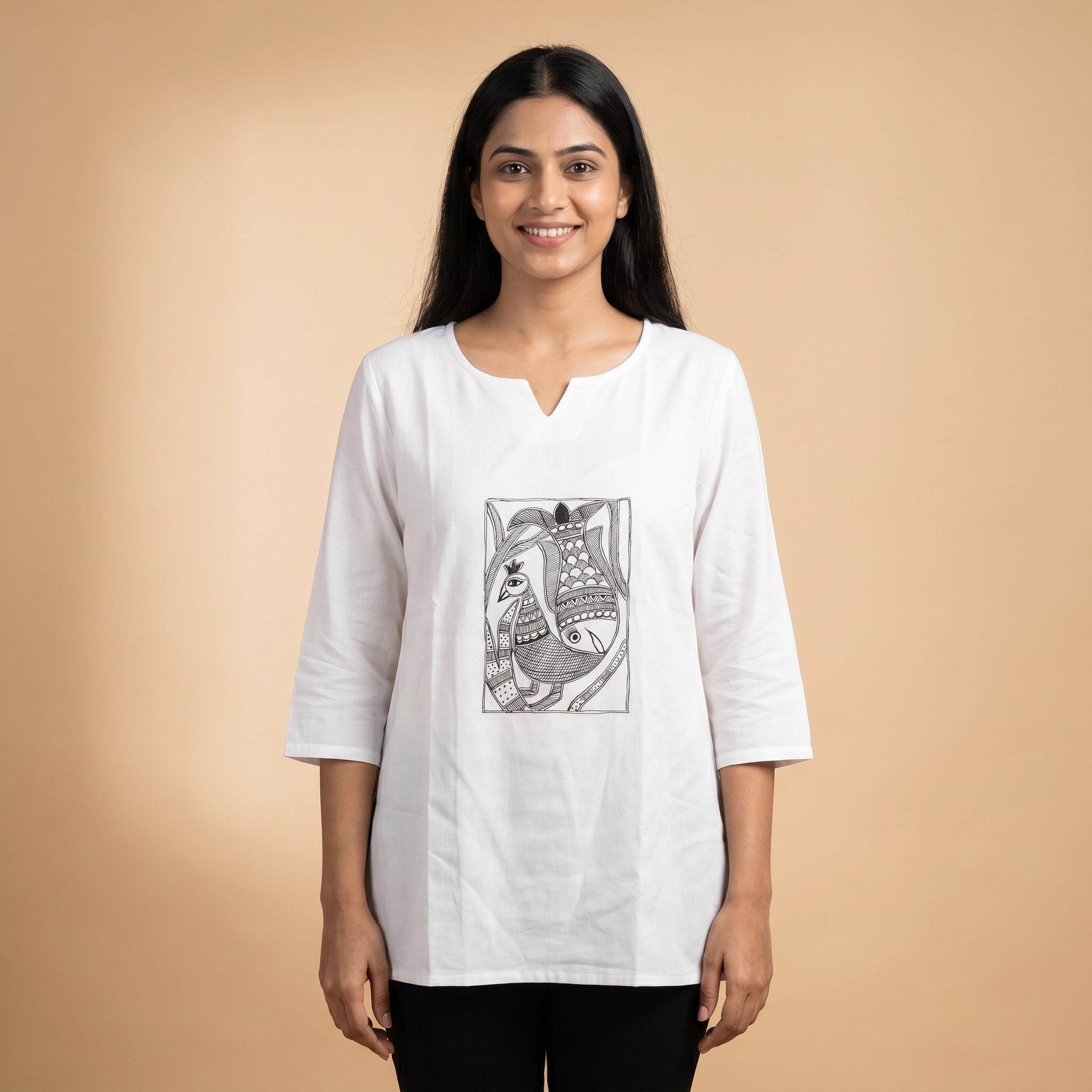 Hand-Painted Madhubani Women's Top – Ethnic Designer Wear
