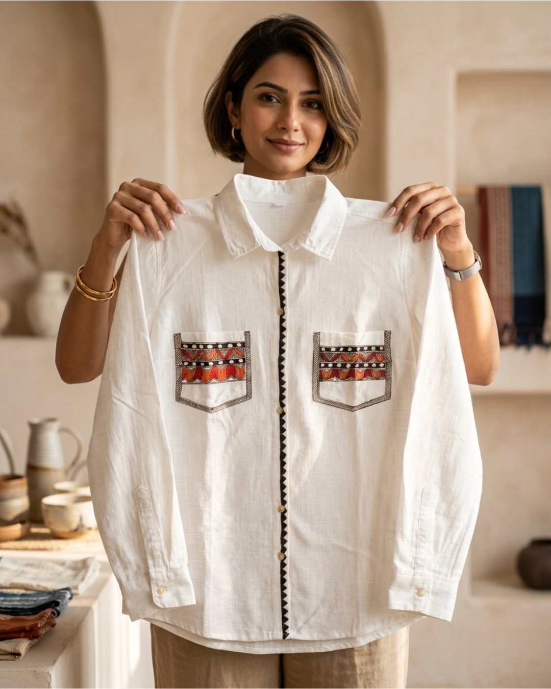 Madhubani Shirt for Women – Size L