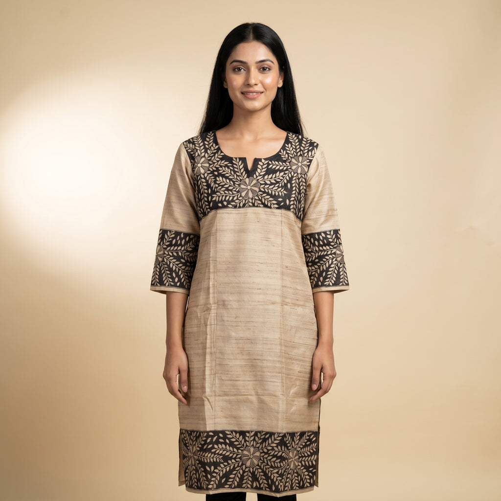 Hand-Painted Madhubani Readymade Kurti | Handmade Ethnic Wear for Women