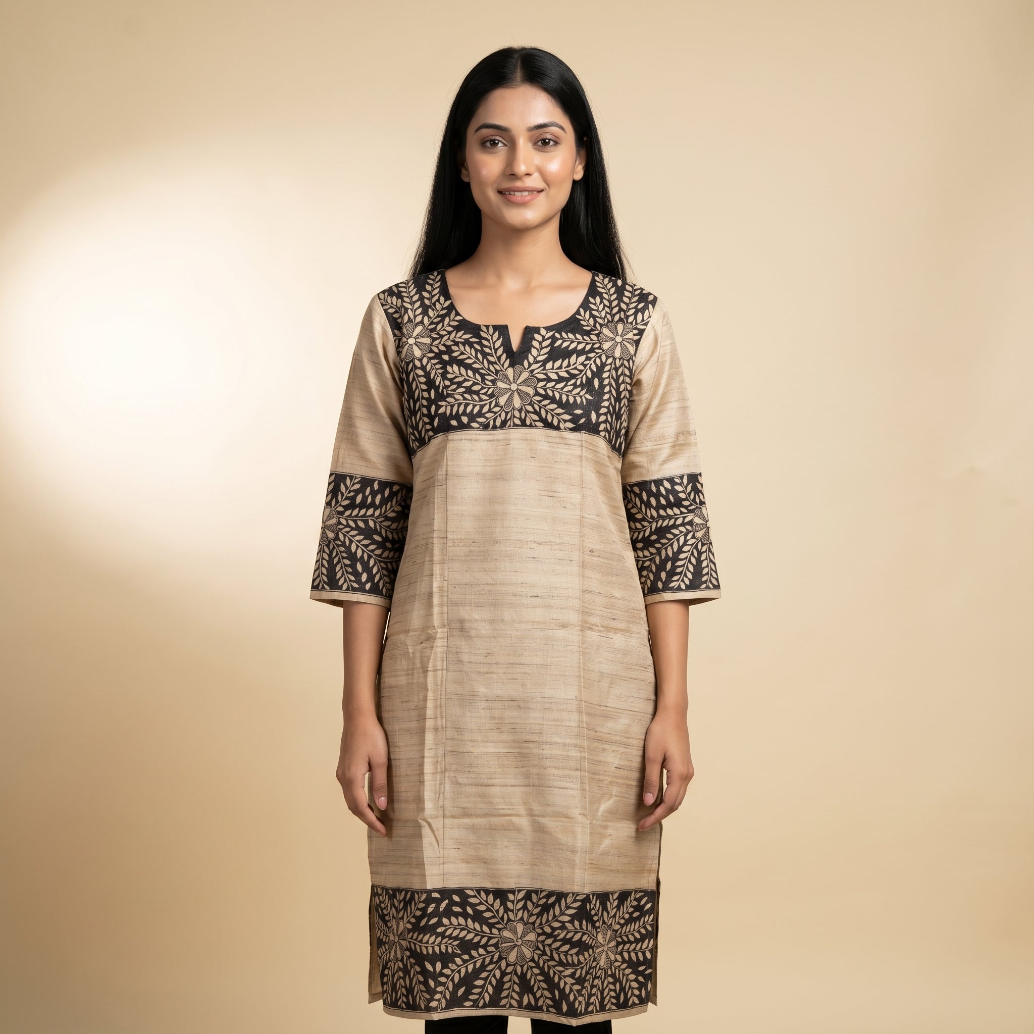 Hand-Painted Madhubani Readymade Kurti | Handmade Ethnic Wear for Women