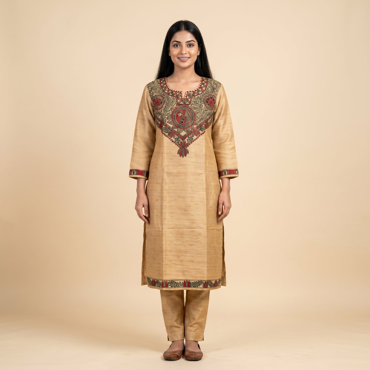 Hand-Painted Madhubani Kurti Palazzo Set for Women