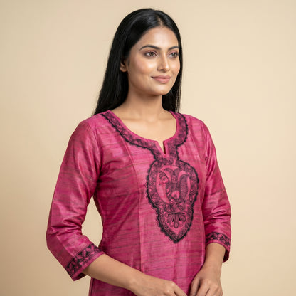 Hand-Painted Madhubani Readymade Kurti for Women