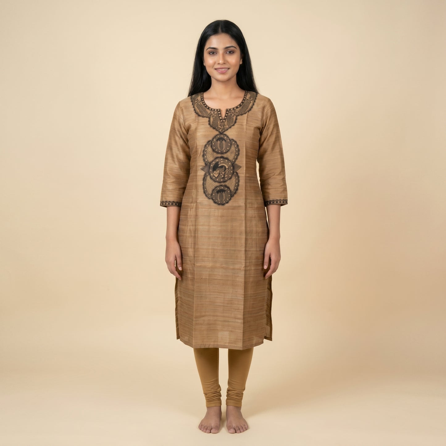 Hand-Painted Madhubani Readymade Kurti for Women