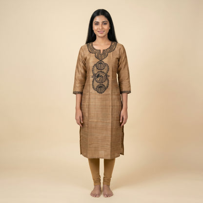 Hand-Painted Madhubani Readymade Kurti for Women