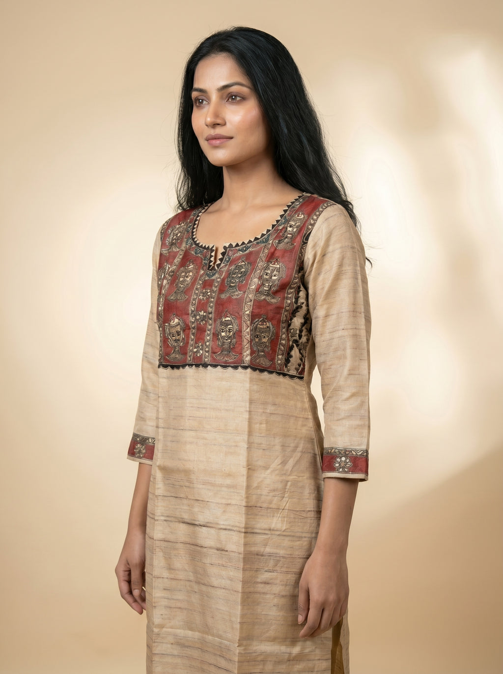 Hand-Painted Madhubani Readymade Kurti | Handmade Ethnic Wear for Women