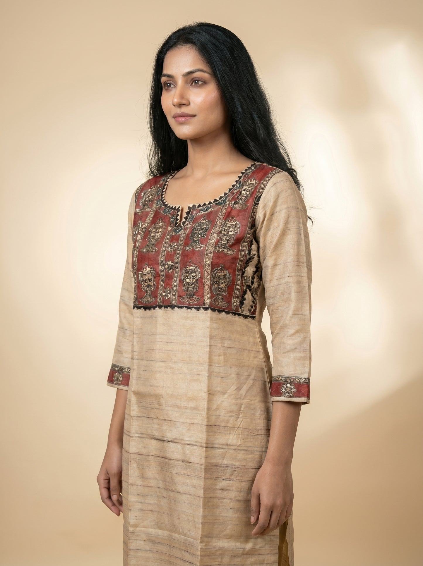 Hand-Painted Madhubani Readymade Kurti for Women