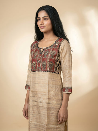 Hand-Painted Madhubani Readymade Kurti for Women