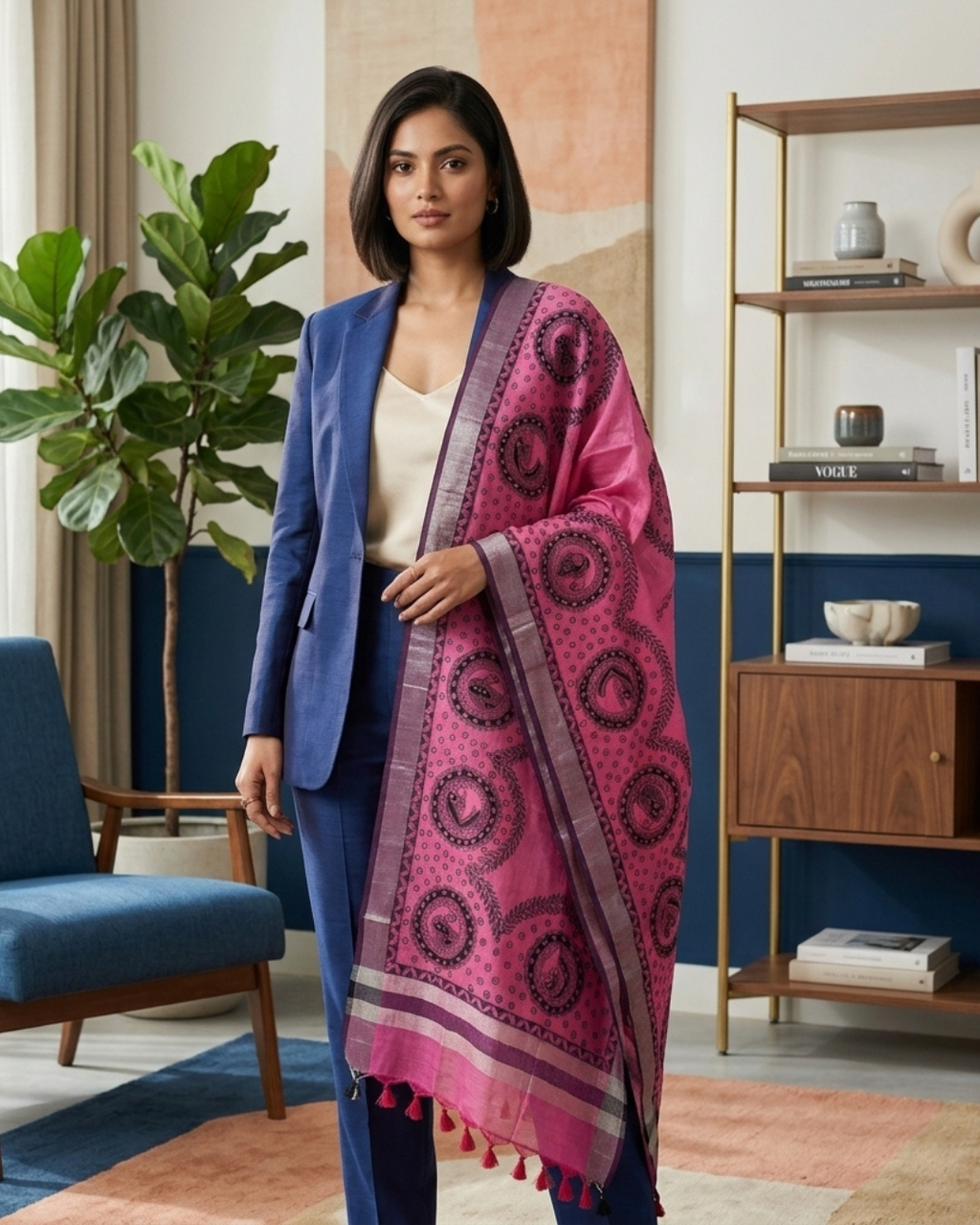 Handmade Madhubani Painting Dupatta for Women – Traditional Handcrafted Ethnic