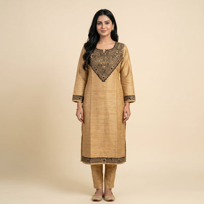 Hand-Painted Madhubani Kurti Palazzo Set for Women