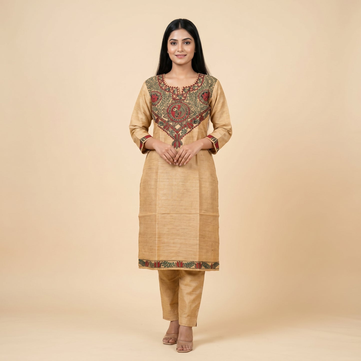 Hand-Painted Madhubani Kurti Palazzo Set for Women