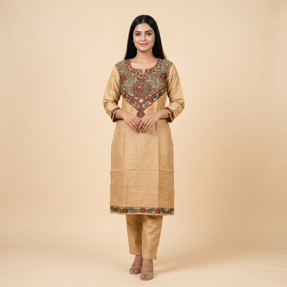 Hand-Painted Madhubani Kurti Palazzo Set for Women