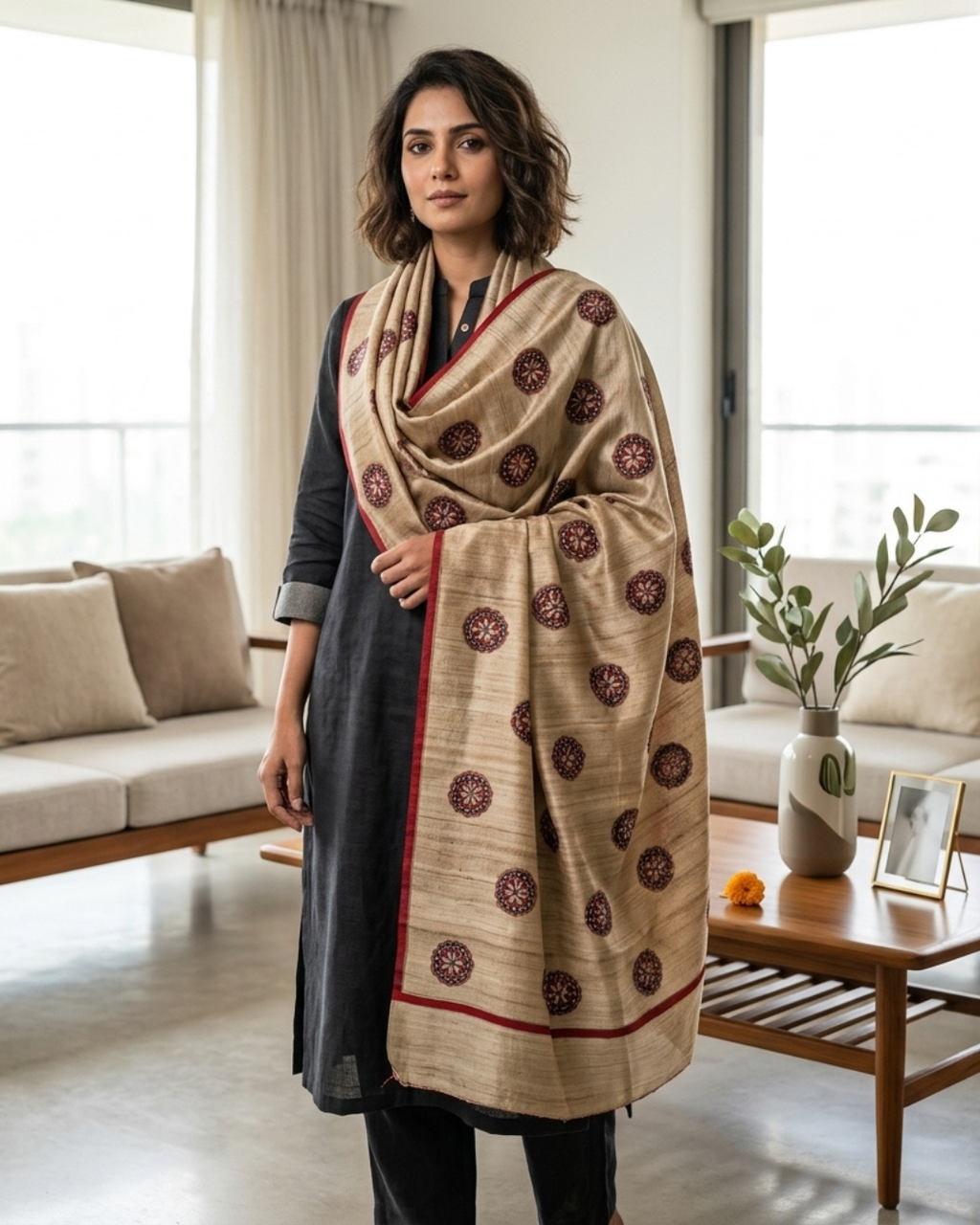 Handmade Madhubani Painting Dupatta for Women | Hand-Painted Ethnic