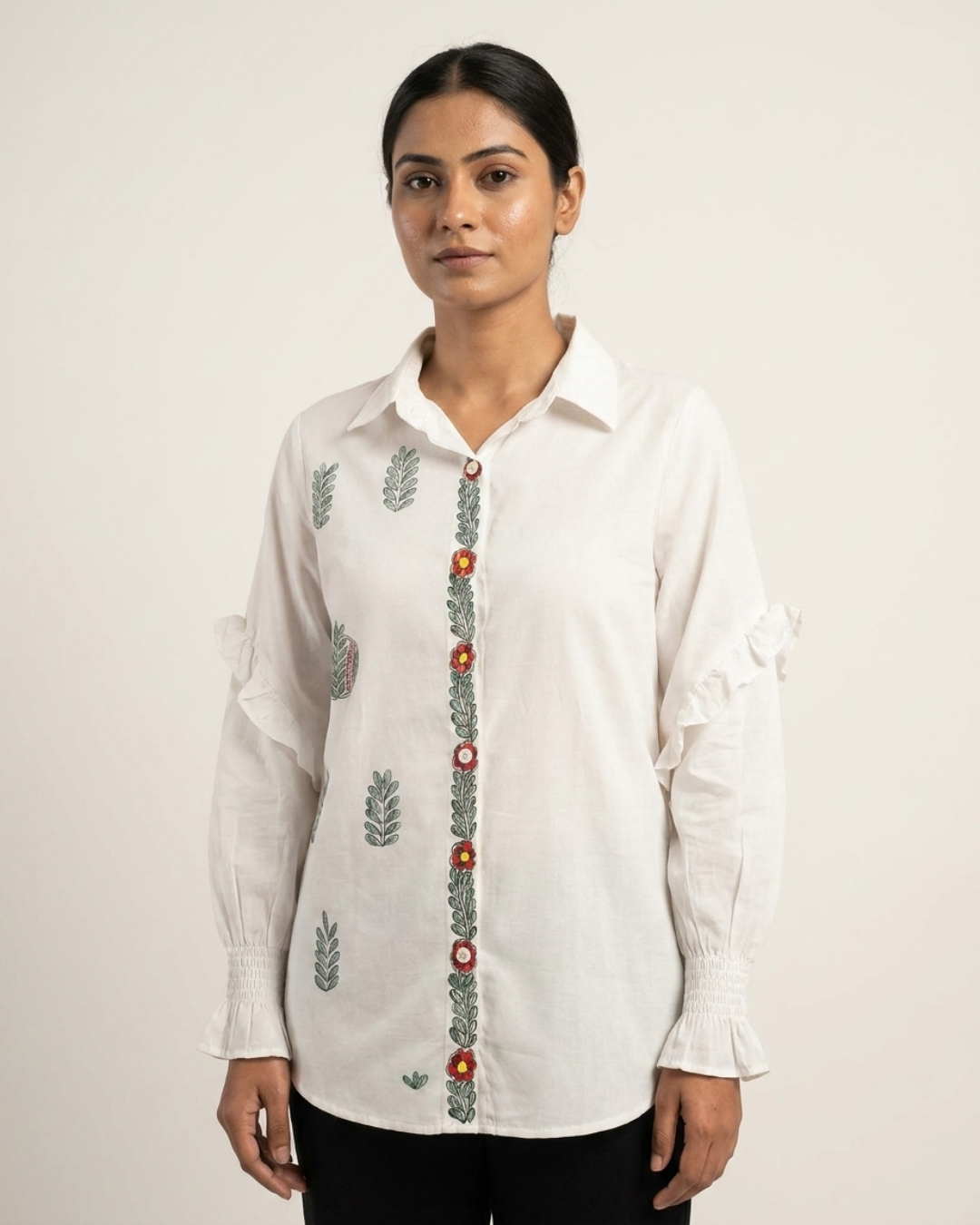 Front & Back Madhubani Shirt for Women –  (Size L) | Ethnic Designer Wear