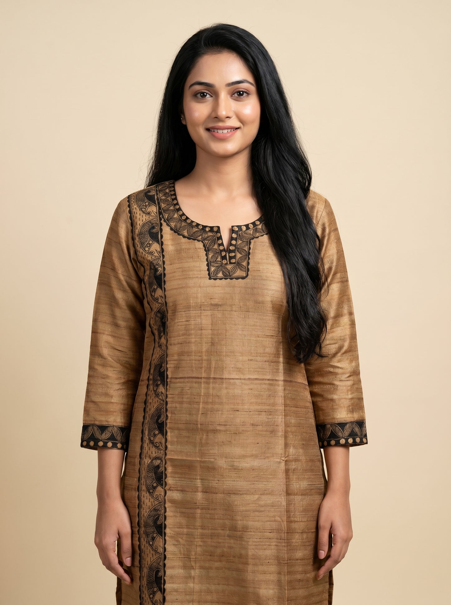 Hand-Painted Madhubani Readymade Kurti for Women