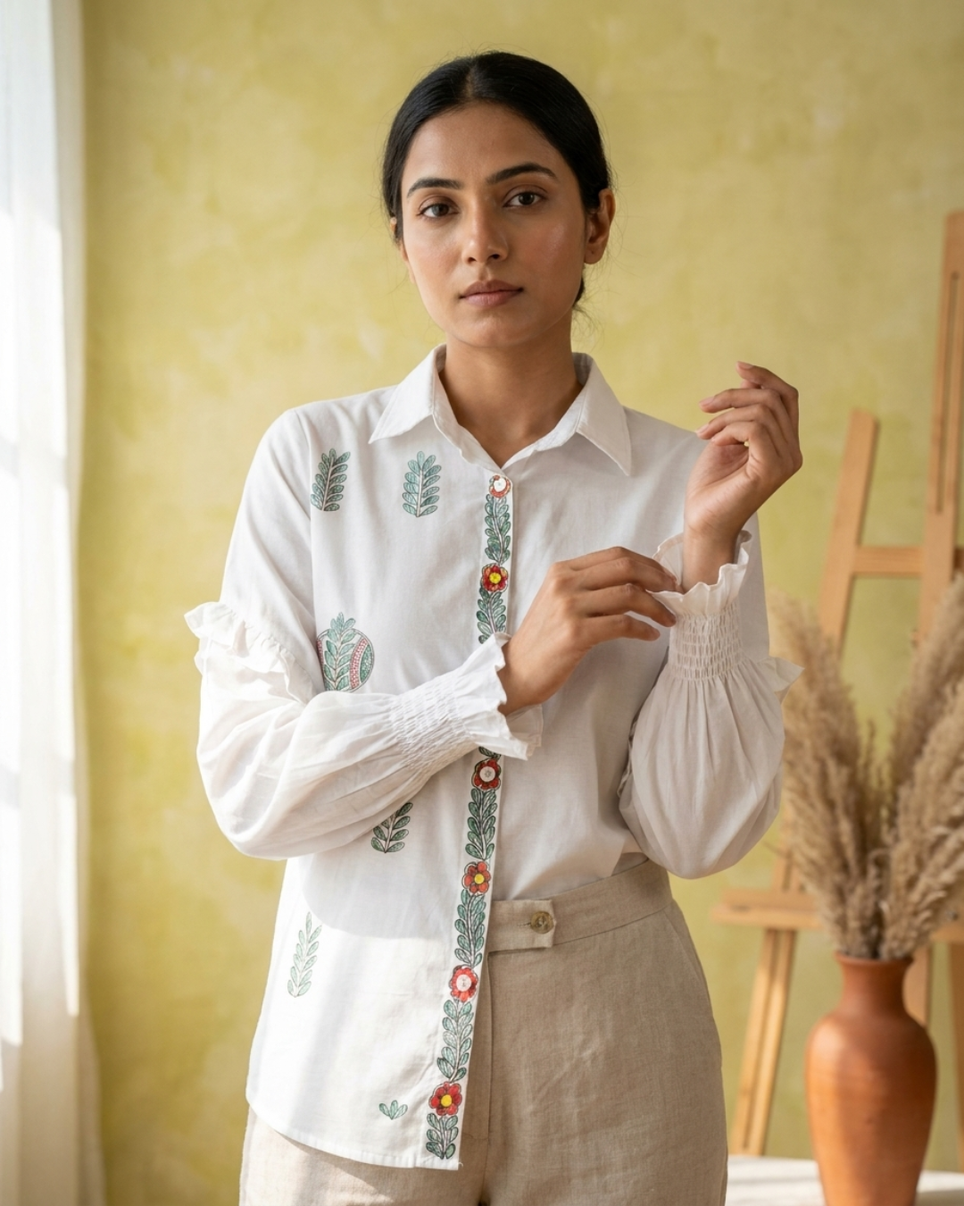 Front & Back Madhubani Shirt for Women –  (Size L) | Ethnic Designer Wear