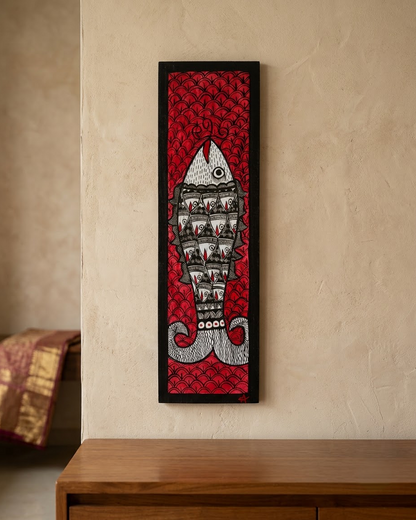 Handpainted Madhubani Fish Wall Art for Home Decor