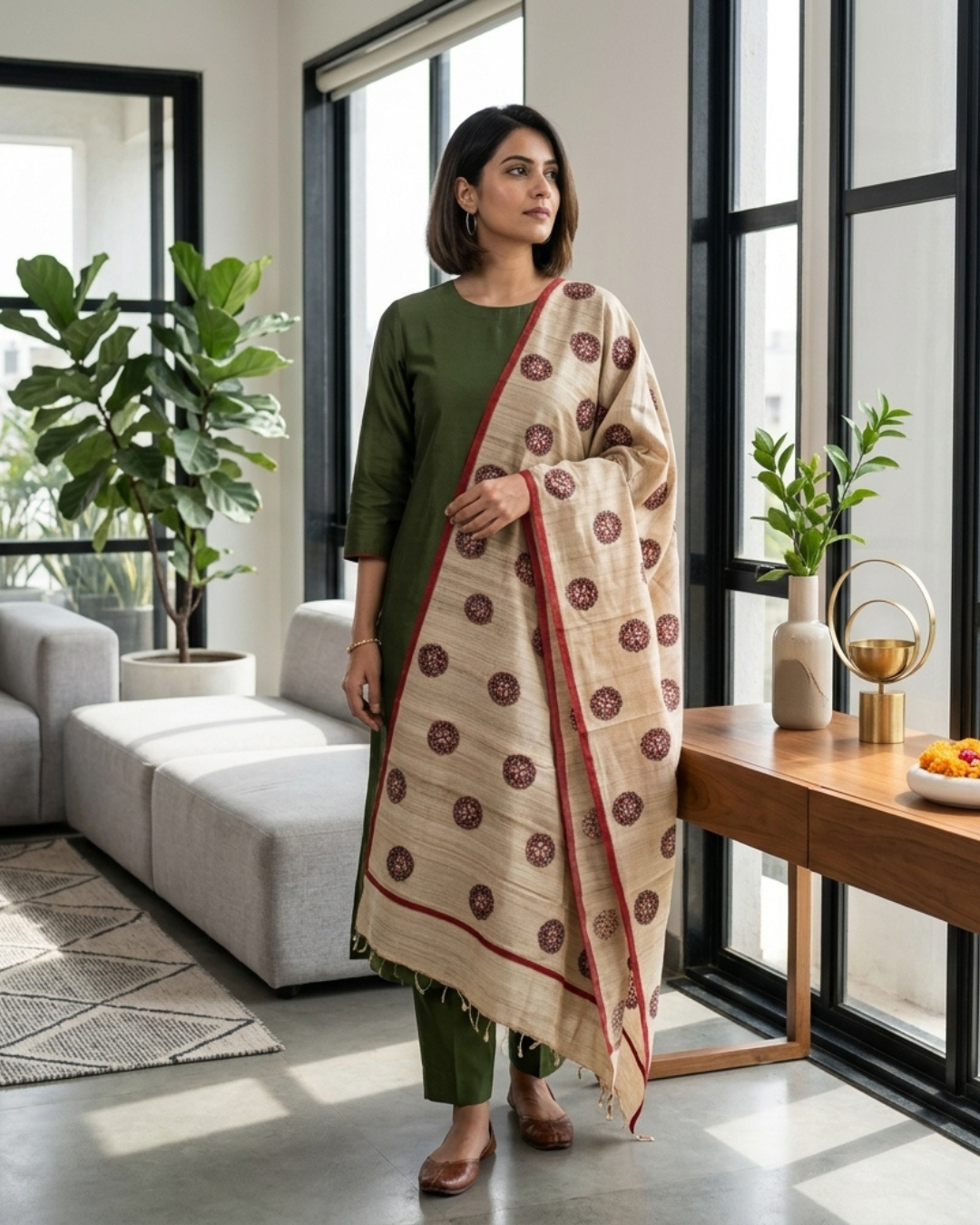 Handmade Madhubani Painting Dupatta for Women | Hand-Painted Ethnic
