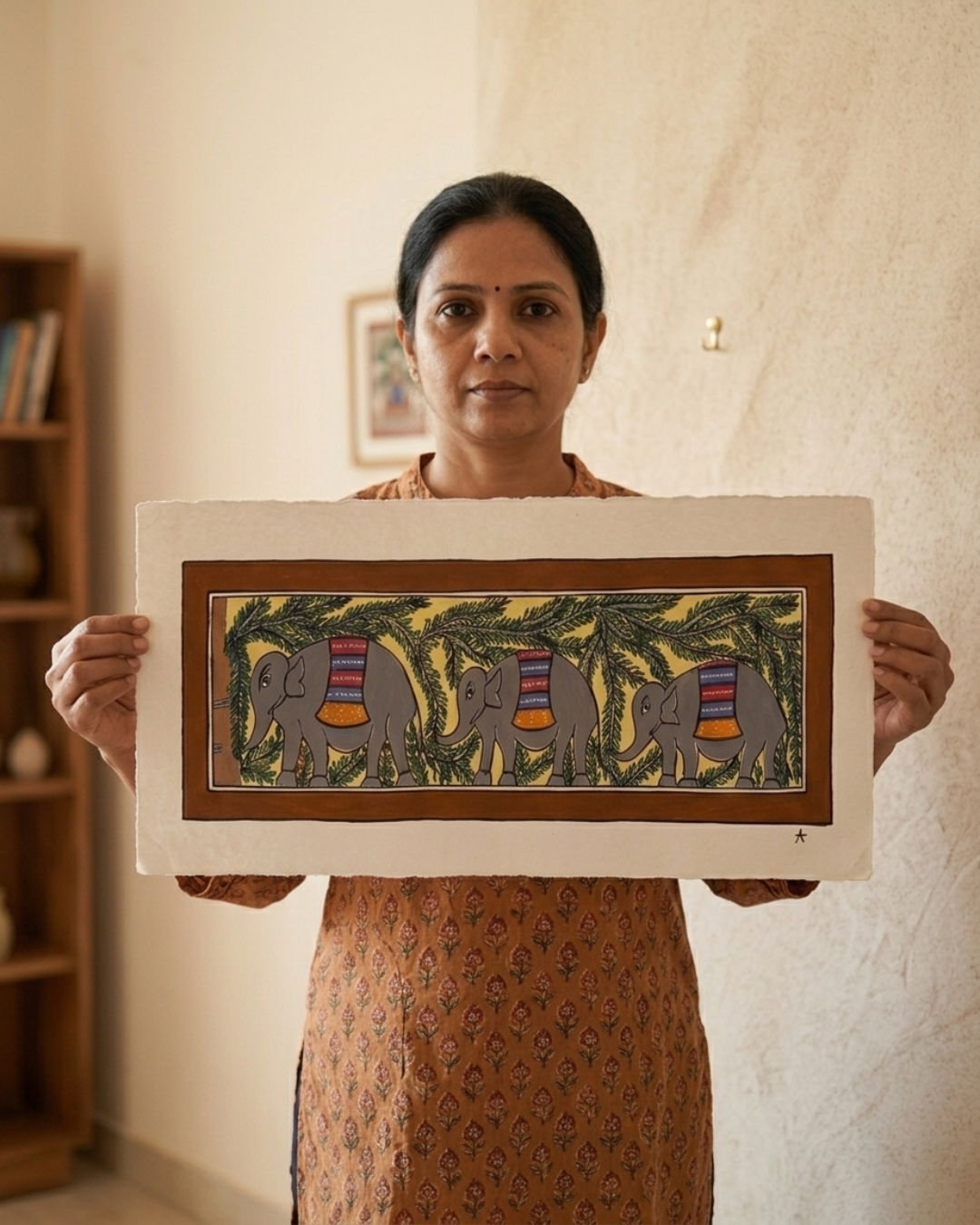Elephant Tree of Life Madhubani Painting | Handmade Wall Art