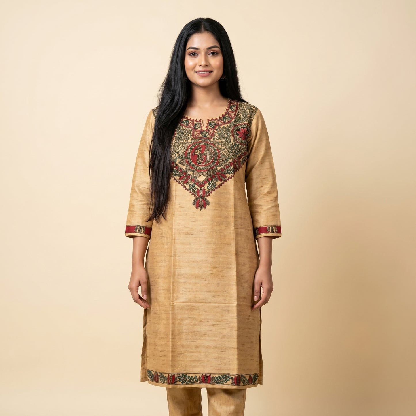 Hand-Painted Madhubani Kurti Palazzo Set for Women