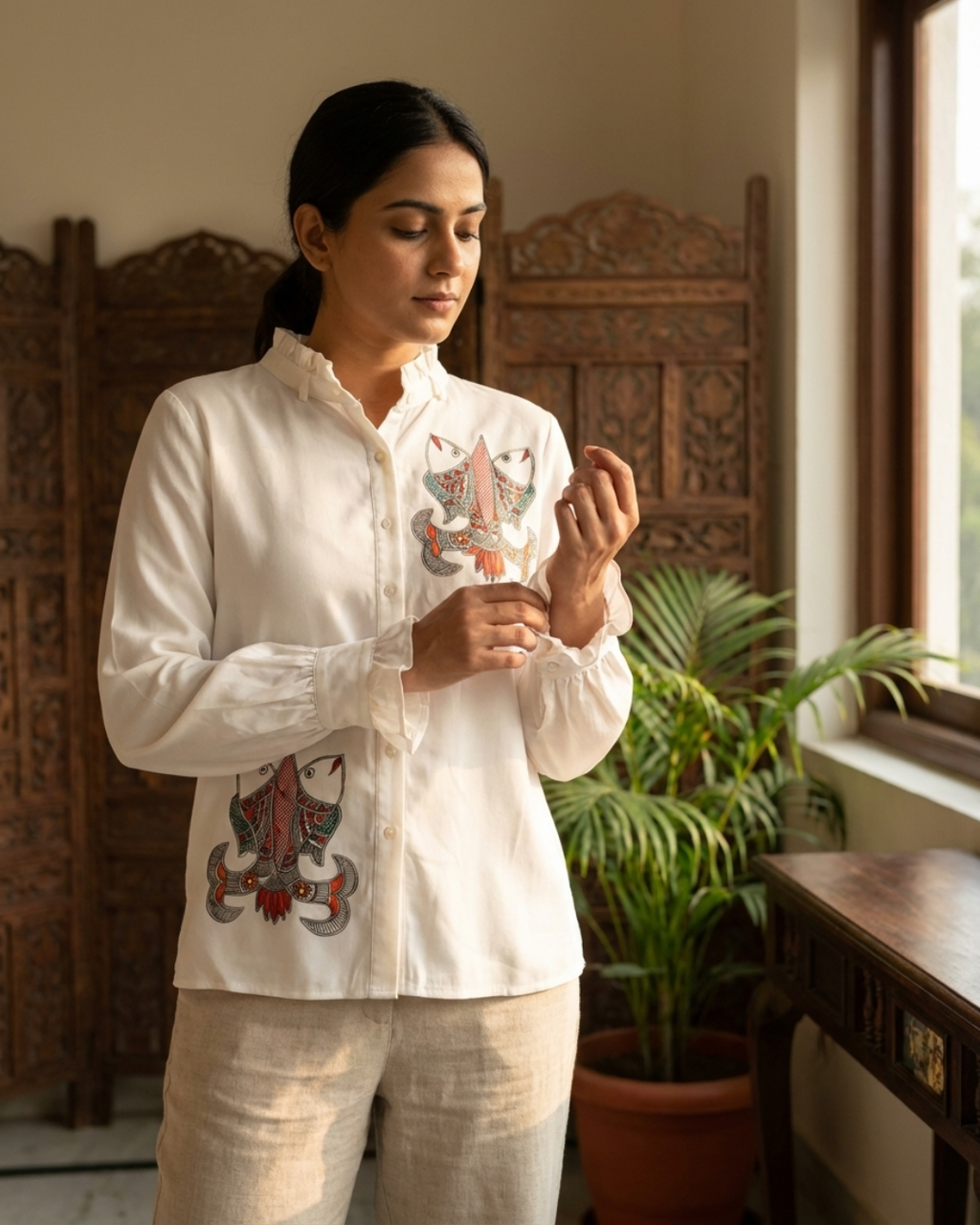 Madhubani  Shirt for Women – Size M