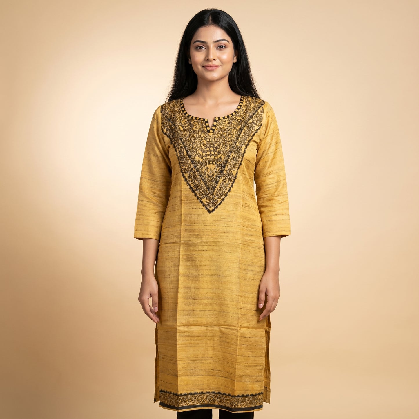 Hand-Painted Madhubani Readymade Kurti for Women