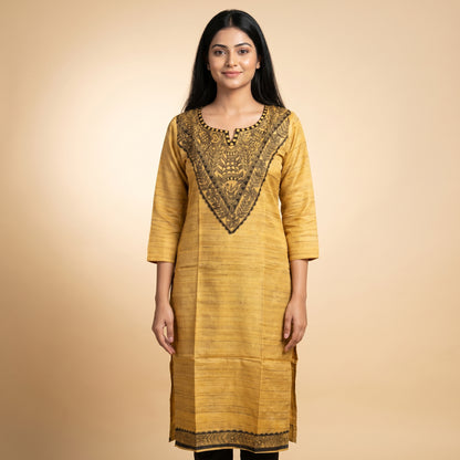 Hand-Painted Madhubani Readymade Kurti for Women