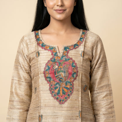 Hand-Painted Madhubani Readymade Kurti for Women