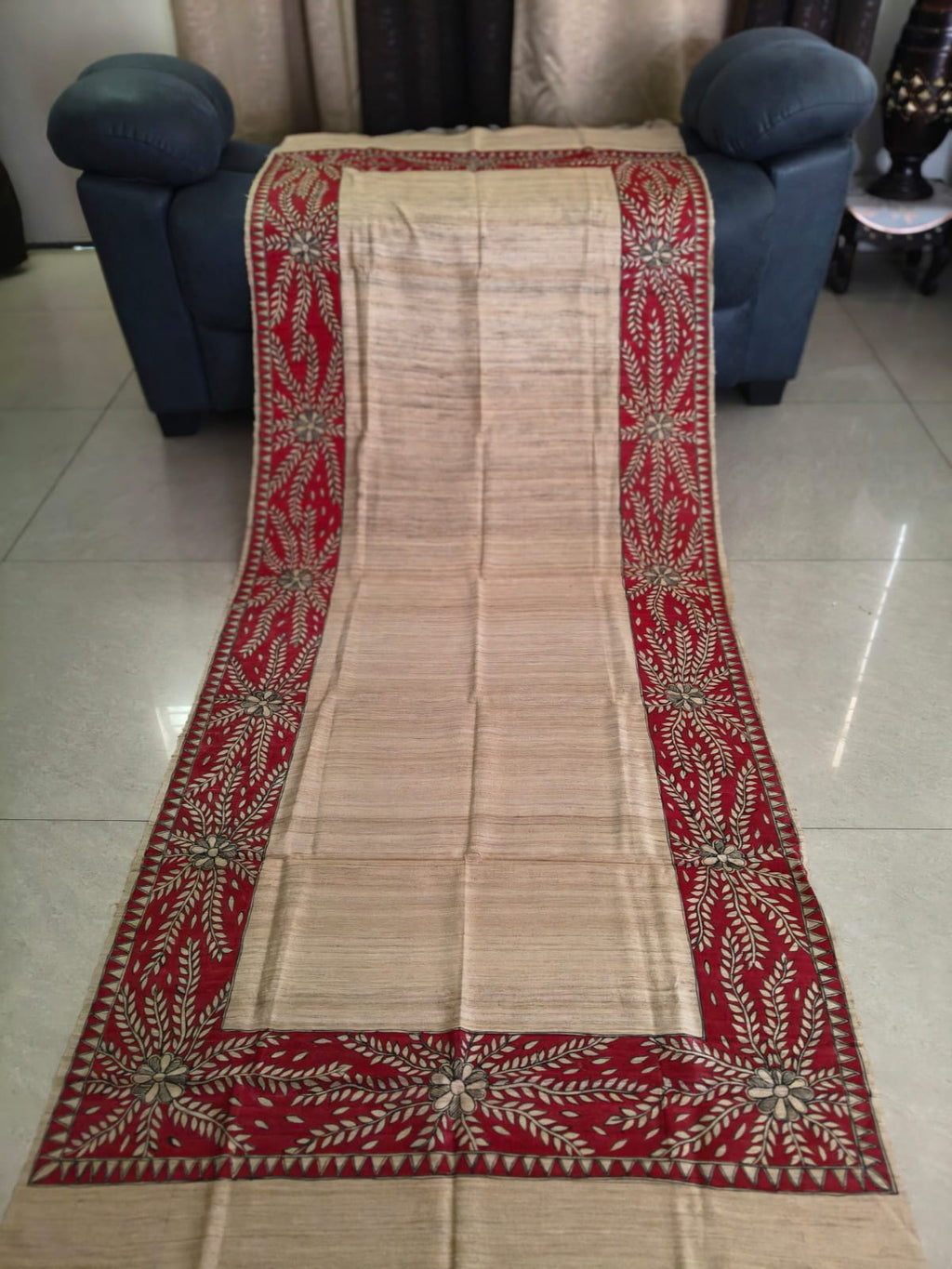 Handmade Madhubani Painting Dupatta – Ethnic Wear Designer Dupatta for Women